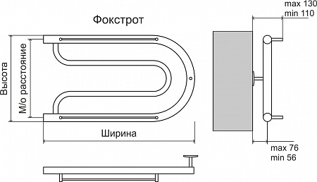 Фокстрот AISI 32х2 320х700 Полотенцесушитель  TERMINUS Курган - фото 3