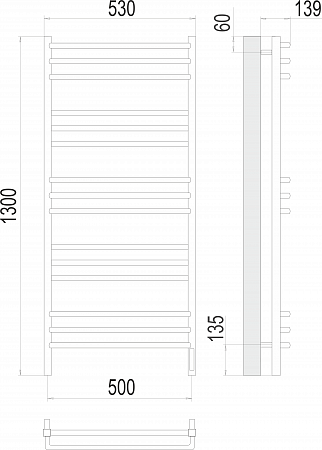 Соренто П15 500х1300 электро (sensor quick touch) Полотенцесушитель  TERMINUS Курган - фото 3