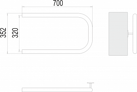 П-обр AISI 32х2 320х700 Полотенцесушитель  TERMINUS Курган - фото 3
