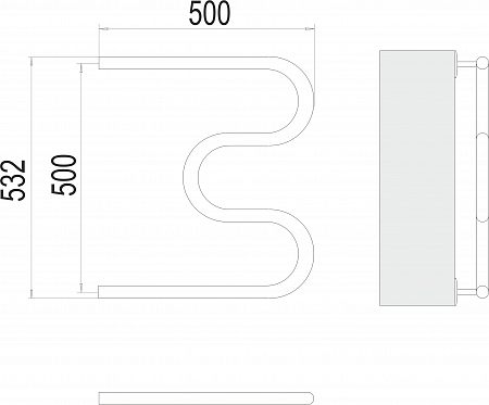 М-обр AISI 32х2 500х500 Полотенцесушитель  TERMINUS Курган - фото 3