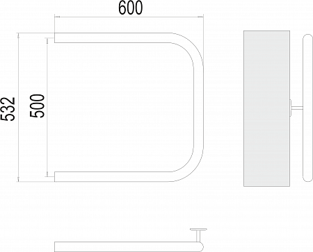 П-обр AISI 32х2 500х600 Полотенцесушитель  TERMINUS Курган - фото 3