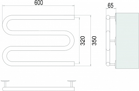 Электро 25 М-обр 600х350 Полотенцесушитель  TERMINUS Курган - фото 3